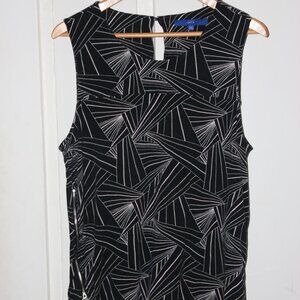 Apt. 9 Black and White Geometric Blouse
